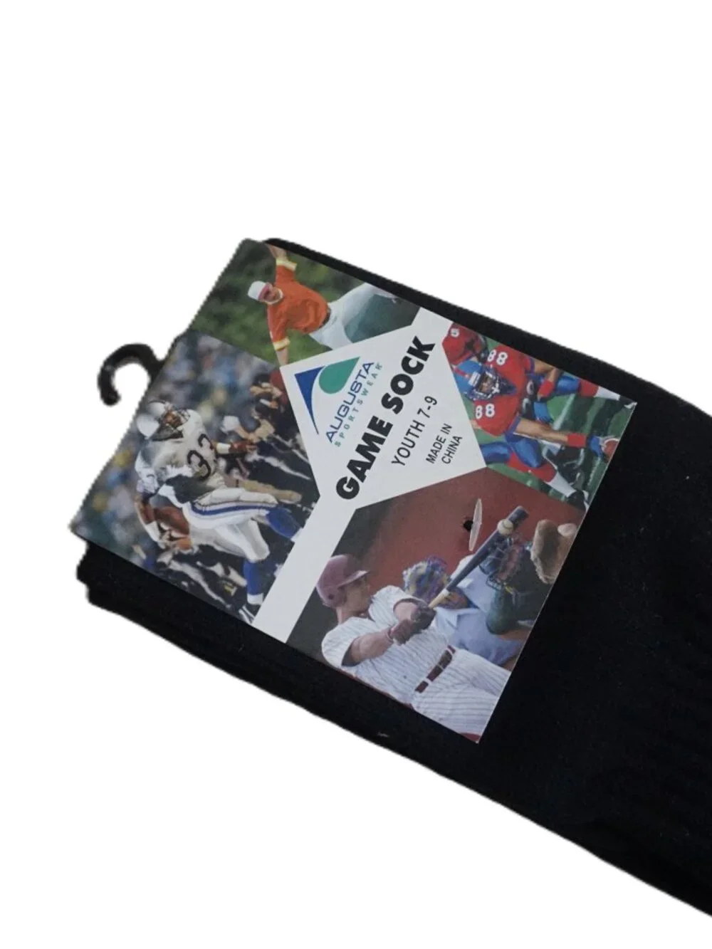 Augusta Sportswear Style #6020 Black Game Tube Socks 7-9 Youth